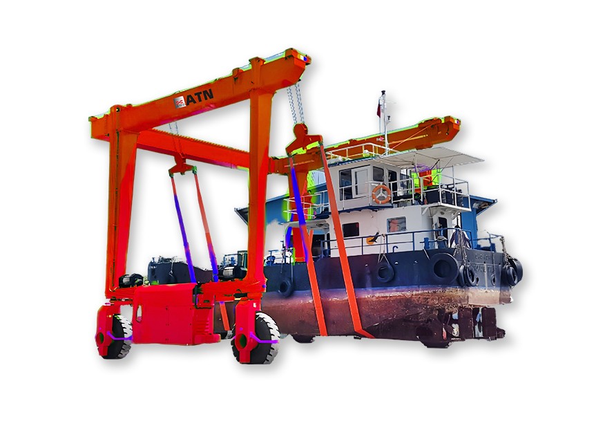 大型轮胎跨运车用于船舶制造重载工业运输系统